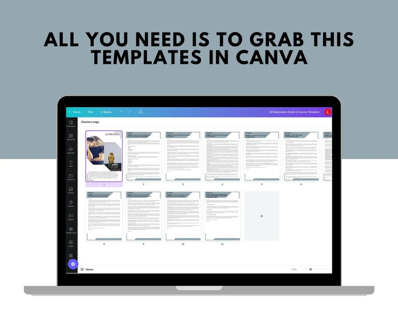 Email eCourse Template | Newsletter Template | Editable Depression Emails