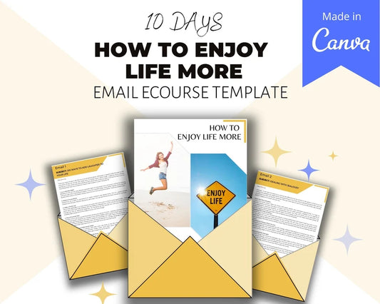 Email eCourse Template | Newsletter Template | Editable How To Enjoy Life More Emails