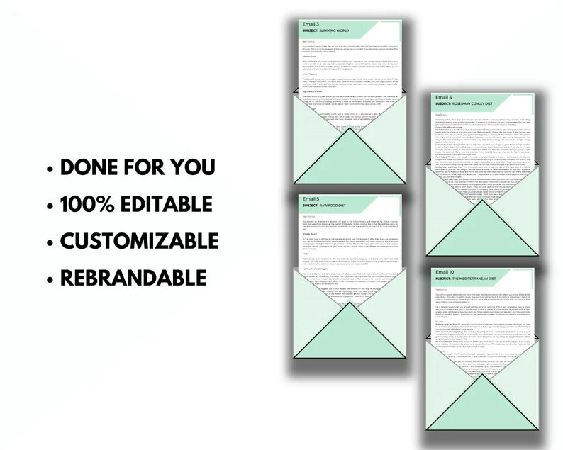 Email e-Course Template | Editable Popular Diet | Done-for-You e-Course in Canva
