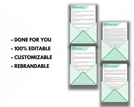 Email e-Course Template | Editable Popular Diet | Done-for-You e-Course in Canva