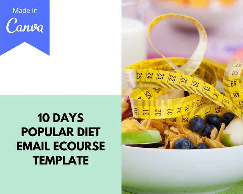 Email e-Course Template | Editable Popular Diet | Done-for-You e-Course in Canva